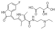 N-(2-(Diethylamino)ethyl)-5-((Z)-(5-fluoro-1,2-dihydro-2-oxo-3H-indol-3-ylidene)methyl)-2,4-dimethyl-1H-pyrrole-3-carboxamide (2S)-hydroxybutanedioate